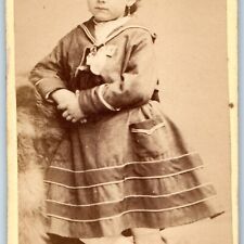 c1870s Nice Mature Little Girl Young Lady CdV Photo Card Cute Dress Standing H27 picture