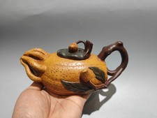 7.5in Chinese Yixing Zisha Natural Clay Handmade Sechium Edule Teapot Limited picture