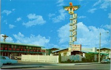 Thunderbird Lodge Eureka CA Postcard Vintage Motel Sign Western Hotels picture
