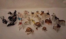 Lot of 22 Ceramic/Porcelain/Bone China/Glass/Plastic Mini Animal Figurines. picture