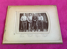 WESTERN antique CABINET CARD cowboys UKIAH CITY CA guns KNIVES boots RIFLE hats picture