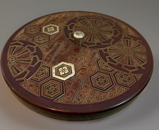Vintage Japanese Kamakura Bori Style Round Covered Box Faux Lacquer Plastic picture