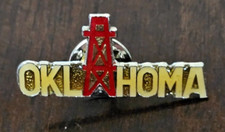 Oklahoma Oil Derrick Red and Cream Travel Pin picture