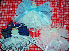 Beautiful Homemade Craft Vintage Lace Angels Christmas Decoration Lot of 3 picture
