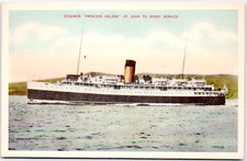 Princess Helene Steamer Boat Ship St John To Digby Canada WB Vintage Postcard picture