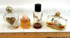 4 Vtg Mini Glass Perfume Bottles White Shoulders Fire & Ice Handpainted Barrel picture