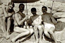 Rupert Bunny and friends parasols at the beach gay man's collection 4x6 picture