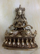 Large Wonderful Tibetan Silver Hand Made *Four Faces Vairocana Buddha* Statues picture