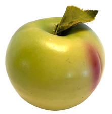 Vtg. Made in Japan Ceramic Green/Yellow/Red Realistic Apple (3.25