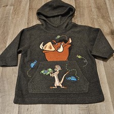 RARE Vtg. Disney's Lion KING Pumbaa & Timon Boys Fleece sweatshirt Size XXS 2-3T picture