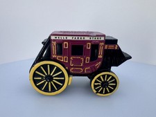 Wells Fargo Stage Coach Wagon Die Cast Metal Piggy Coin Bank with Key picture
