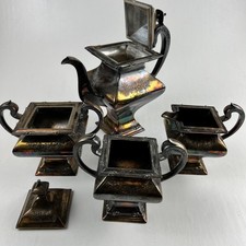 Derby Silver Co. Antique Tea Set 1880's - 1910's Made USA See Description Below picture