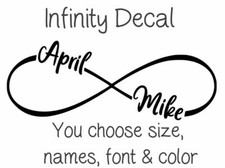 Personalize Custom Infinity Name Vinyl Decal Sticker Window Tumbler Laptop Gift  picture