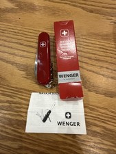 Victorinox Swiss Army Wenger Pocket Knife Red 84mm Corkscrew Combo Tool NIB picture