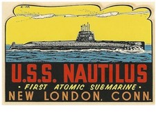Vintage 1954 Travel Decal Image USS Nautilus Fridge / Tool Box  Magnet picture