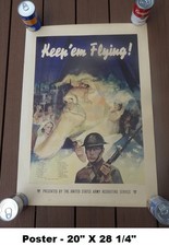 1941 World War II Poster - ORIGINAL Keep 'Em Flying w/ Uncle Sam by C C Beall picture