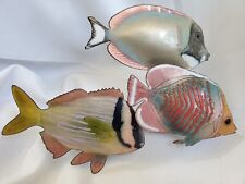 Bovano Of Cheshire Enamel On Copper 3 Tropical Angel Fish Hanging  Wall Art picture
