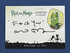 Rick and Morty Cryptozoic Season 2 Autograph Card Alan Tudyk /300 Inscription picture