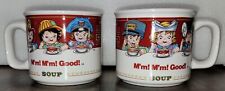 CAMPBELL'S KIDS 2 Coffee Cups Soup Mugs WESTWOOD 1997 SOUP M'm M'm Good Vintage picture