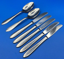 7 pcs Vintage Wallace Stainless Dinner Knives, Oval Spoons -Discontinued Pattern picture