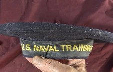 WWII USN Navy Flat Hat RARE Naval Training Station Named: J Culp picture