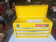 Vintage Rare Yellow Craftsman 3 Drawer Metal Tool Box Organizer  20
