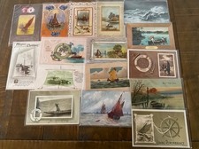 Lot of 16 Vintage Nautical Greetings Postcards~Seascapes~Boats~Water Scenes~s960 picture