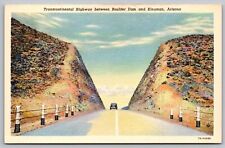 Trancontinental Highway Boulder Dam Kingman Arizona Aż Postcard picture