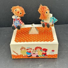 VTG Just Bernard Raggedy Ann and Andy Teeter Totter Music Box RARE picture