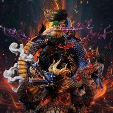 One Piece Roronoa Zoro 19+CM Anime Figure GK 2 Heads PVC Statue Model Gift Toy picture
