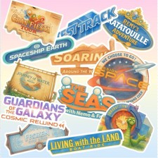 12 Disney Epcot Ride Stickers picture