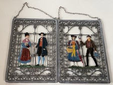 Vintage Zinn-Truhe Pewter German Wall Hangings Antique Folk Art Rare picture
