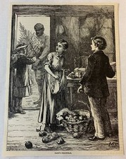 1887 magazine engraving~ JACK'S CHRISTMAS Bringing In The Christmas Tree picture