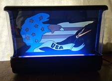 Geminii Clock Nuon Eagle USA Light Neon Blue Light Vintage USA 1980s picture