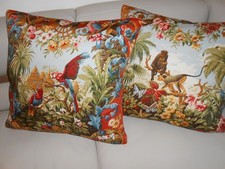 SCALAMANDRE Fonthill pillows PARADISO INDIANO printed cotton multicolor new PAIR picture