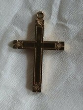 VINTAGE 1/20 12KGF YELLOW GOLD FILLED  CROSS PENDANT  picture