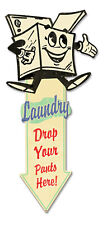 VINTAGE STYLE METAL SIGN Laundry Arrow Down 27x12 picture
