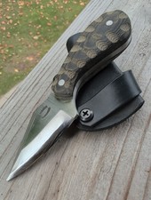 Joe Hauck Wisconsin Custom Tactical EDC Knife Harpoon Scalloped Micarta Kydex picture