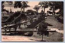 K63/ Put-In-Bay Ohio Postcard c1910 Rustic Bridge Rotograph Victory Park 329 picture