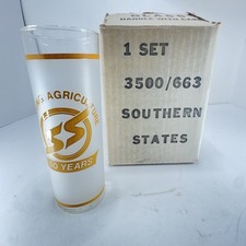 Vintage Southern States 50th Anniversary Frosted Glass Gold Farm  picture