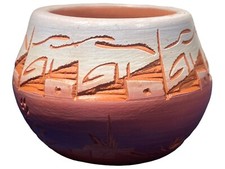 Native American Made Signed Red Earth Pottery Bud Vase Mesa Verde Cortez, CO CB2 picture