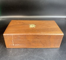 Vintage Anheuser-Busch A & Eagle Wooden Cigar Storage Box 3 Compartments picture