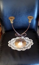 Vintage Solid Brass  Candlestand For 2 Candles picture