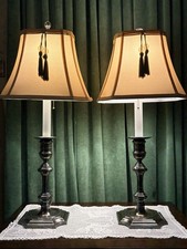 Beautiful Pair of Vintage Barker Ellis candlestick Lamps. picture