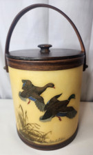 Vtg Bacova Guild Mallard Duck Fiberglass Ice Bucket w/Lid MCM, signed G. Gilmore picture