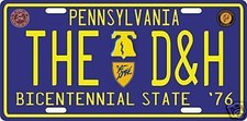 Delaware & Hudson D & H Railroad 1976 PA License plate picture