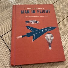Rare 1959 Hardcover Disney Man in Flight Tomorrowland Adventure Book 48 pages picture