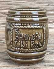 Shameful Tiki Room Barrel Tiki Mug Tiki Farm Brown Glaze 4.5
