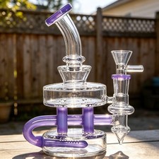 Swirly Multiple Recycler rig Matrix glass Water pipes bong Hookah Smoking 14mm picture