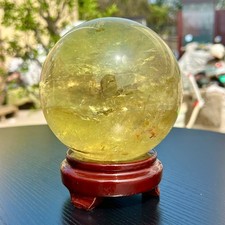 5LB Top Natural Citrine Sphere Quartz Crystals Reiki Ball Gems Decorate Gift picture